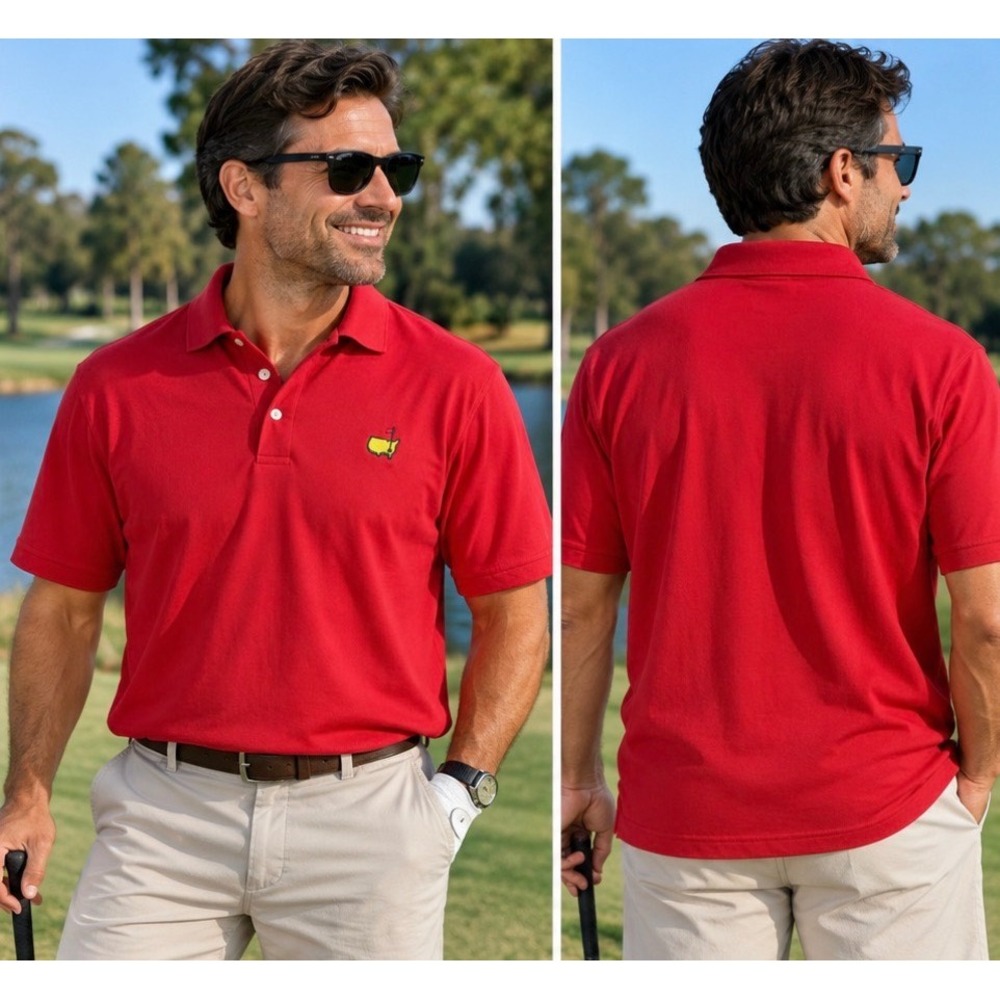 Masters Collection Golf Polo Shirt Mens XL Red 60s Two-Ply Mercerized Cotton